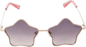 Guess Girls' Star-Shaped Sunglasses – Gradient Bordeaux Lenses, UV Protection, Metal Frame (GF4012)