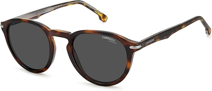 Carrera Men's Round Full-Rim Havana/Grey Sunglasses