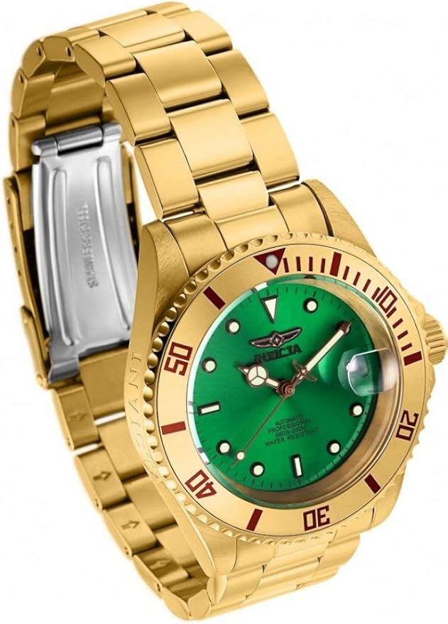 Invicta Pro Diver Automatic Watch | Gold/Green, 200M WR