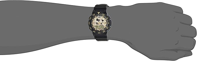 order Casio AEQ-100BW Men's Watch | Gold Dial, 10-Yr Battery