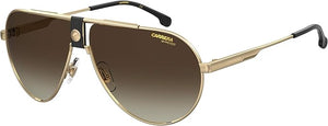 Carrera 1033/S Unisex Pilot Sunglasses – Gold Frame, Brown Gradient Lenses, 63mm