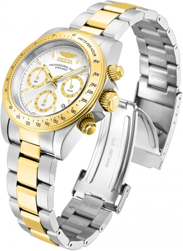 Invicta Speedway Chronograph Gold Watch for Men, 200M Water Resist