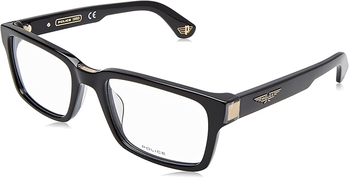 Police Men's Black Rectangular Eyeglasses (VPLE36N)