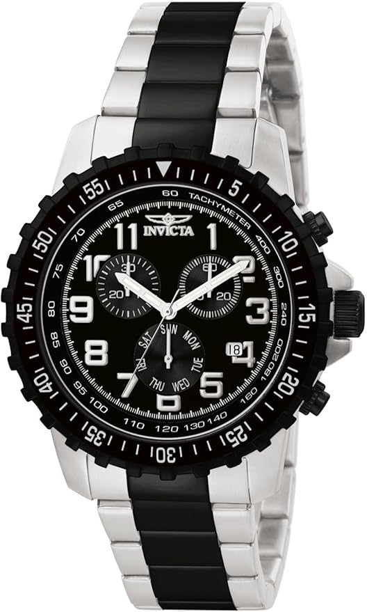 Invicta 1326 Chronograph Watch for Men, Black Dial, 100M WR