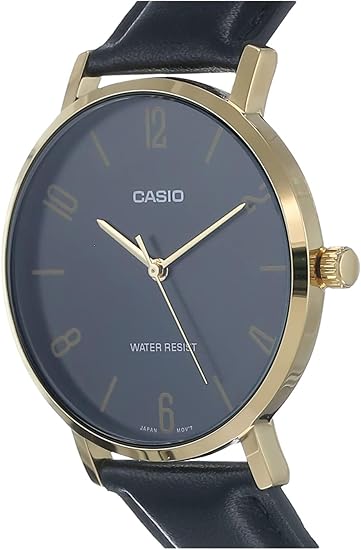Casio Men’s Classic Analog Leather Watch – MTP-VT01GL-1B2UDF
