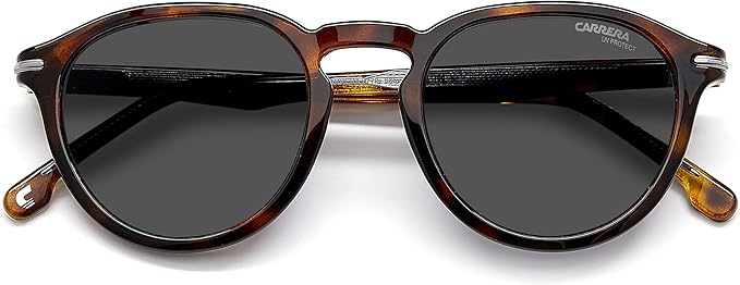 Carrera Men's Round Full-Rim Havana/Grey Sunglasses | Wixez