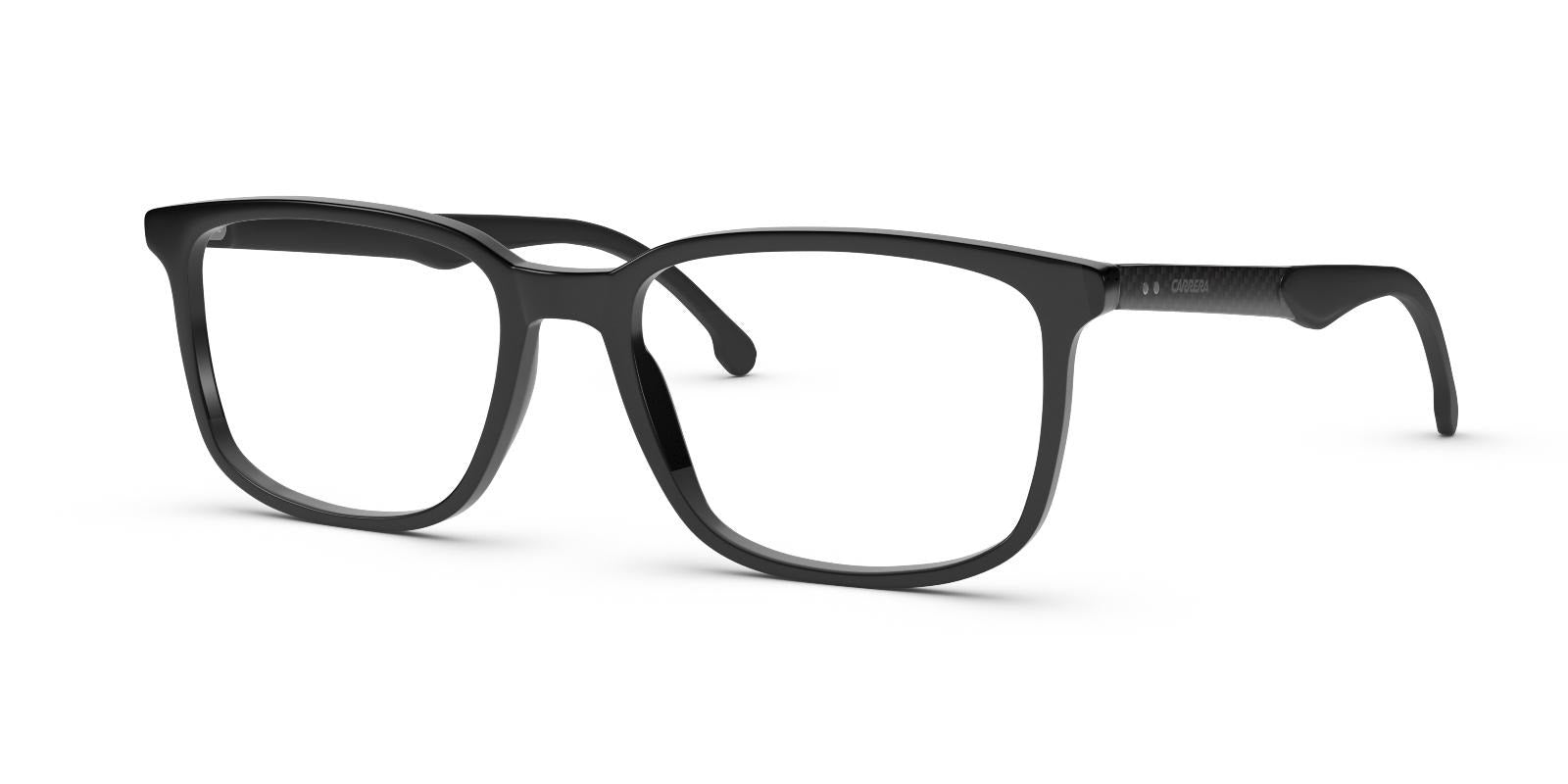 Carrera 8847 Unisex Rectangular Eyeglass Frames – Black, 54mm, Clip-On Compatible