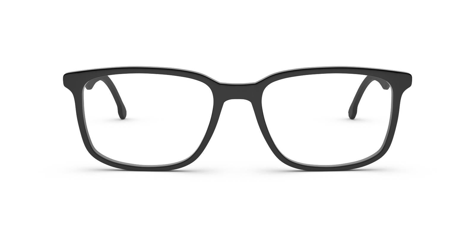 Carrera Unisex Rectangular Eyeglass Frames – Black, 54mm, Clip-On Compatible