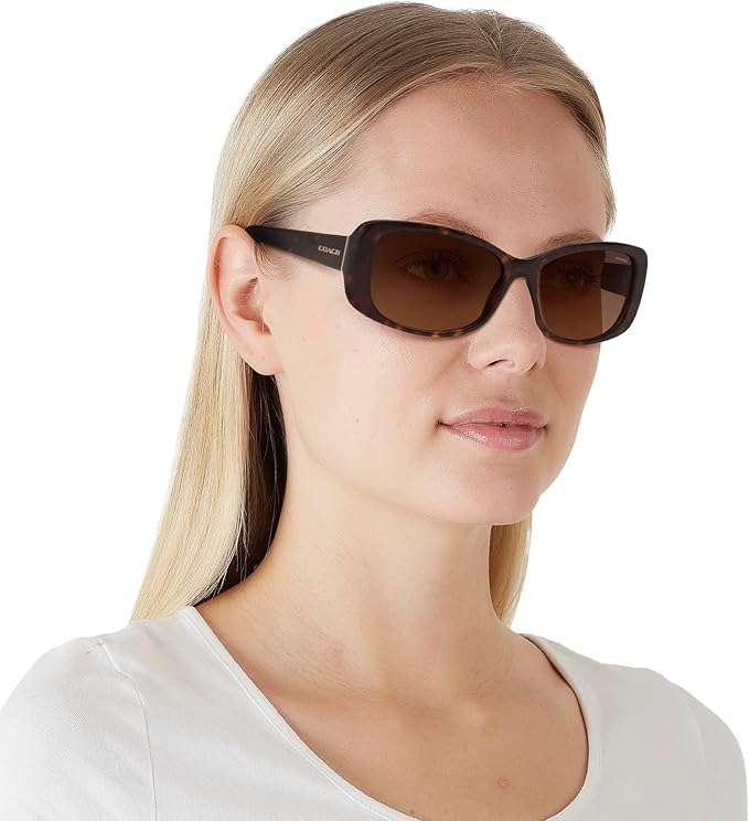 Coach Women's Dark Tortoise Rectangular Sunglasses - buy online