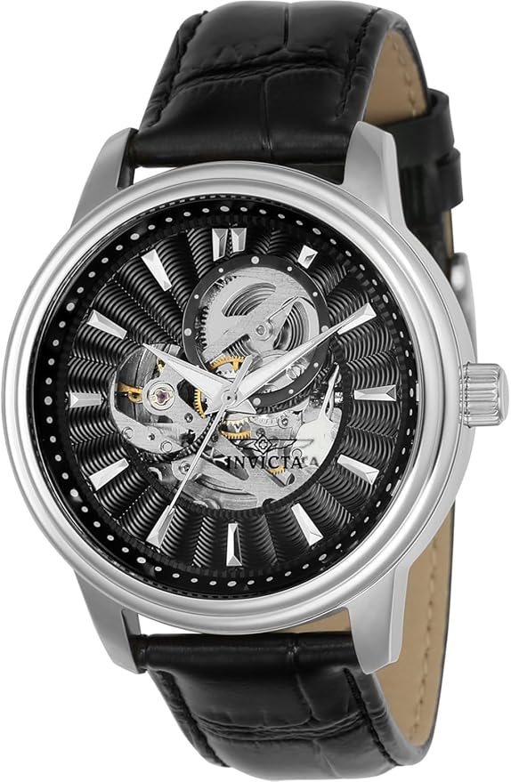 Invicta 22577 Vintage Skeleton Watch | Black Leather