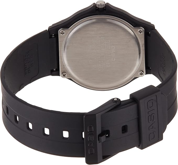 Casio Unisex Black Resin Quartz Watch with White Dial