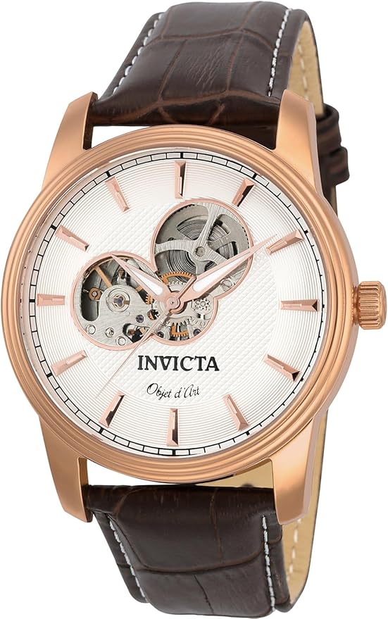 Invicta 22618  Objet d'Art Skeleton Automatic Watch | Brown/Rose Gold, 50M WR