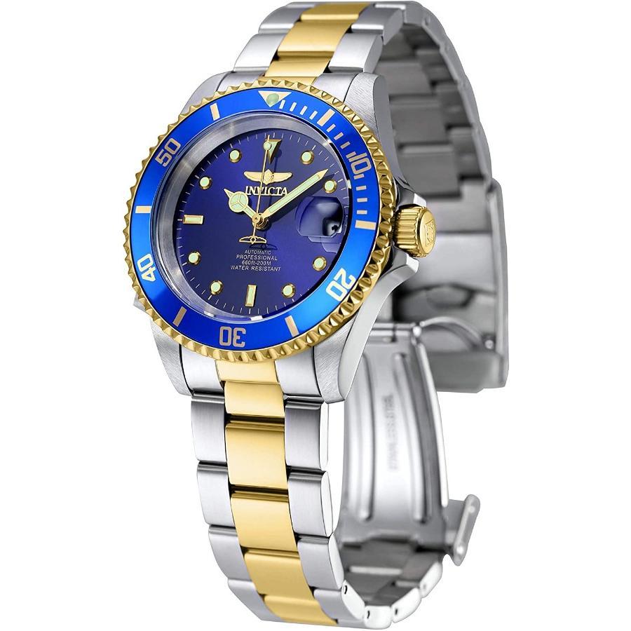 Invicta Pro Diver Stainless Steel Automatic Watch, Two-Tone, Blue Dial