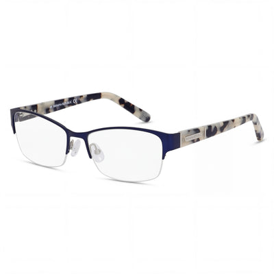 BANANA REPUBLIC Gafas Rectangulares Jordyn Unisex Semial Aire de Metal Azul Marino con Cristales Transparentes - 54mm