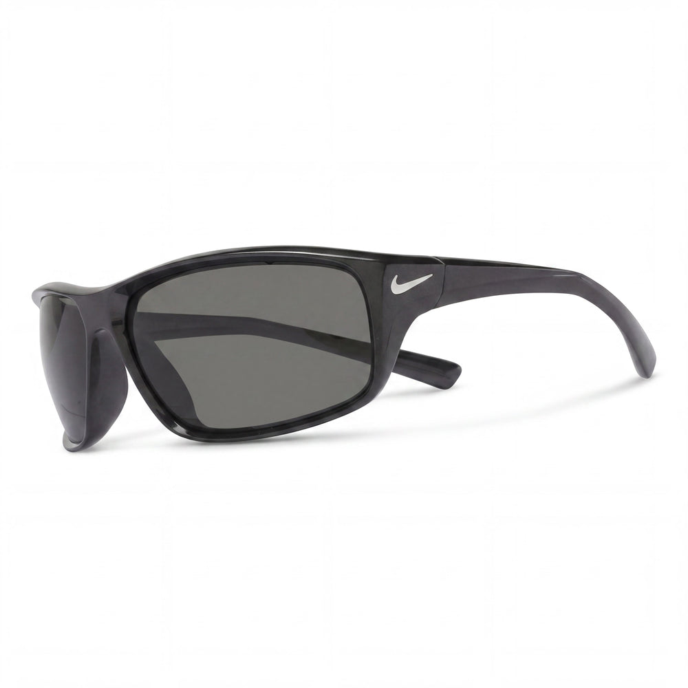 Nike Adrenaline Unisex Lightweight Plastic Silver Frame Grey Lens Non-Polarized Sunglasses with UV Protection 64mm