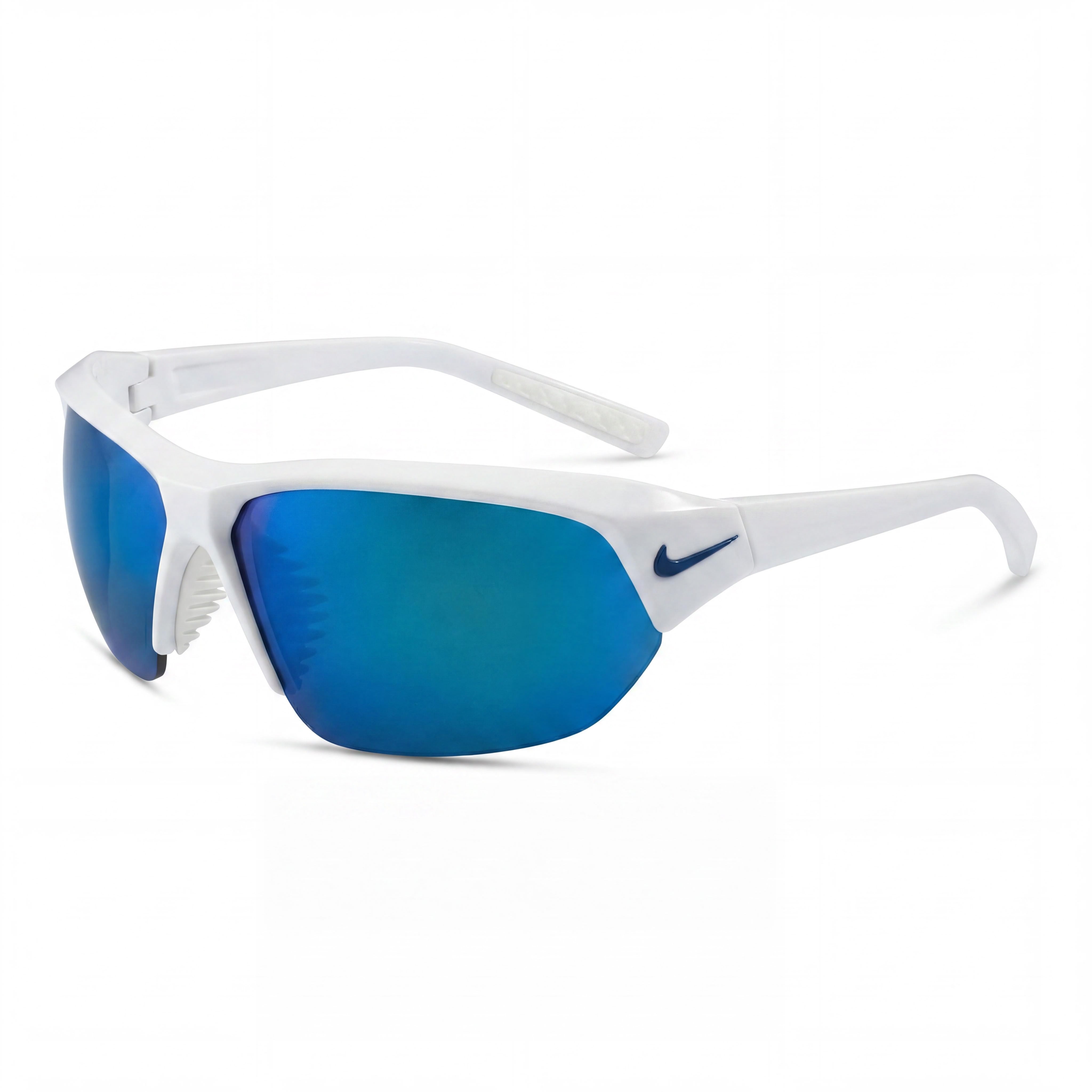 Gafas de sol rectangulares Nike Baseball unisex de plástico gris, lentes no polarizadas con espejo gris azul y protección UV, Photo 1