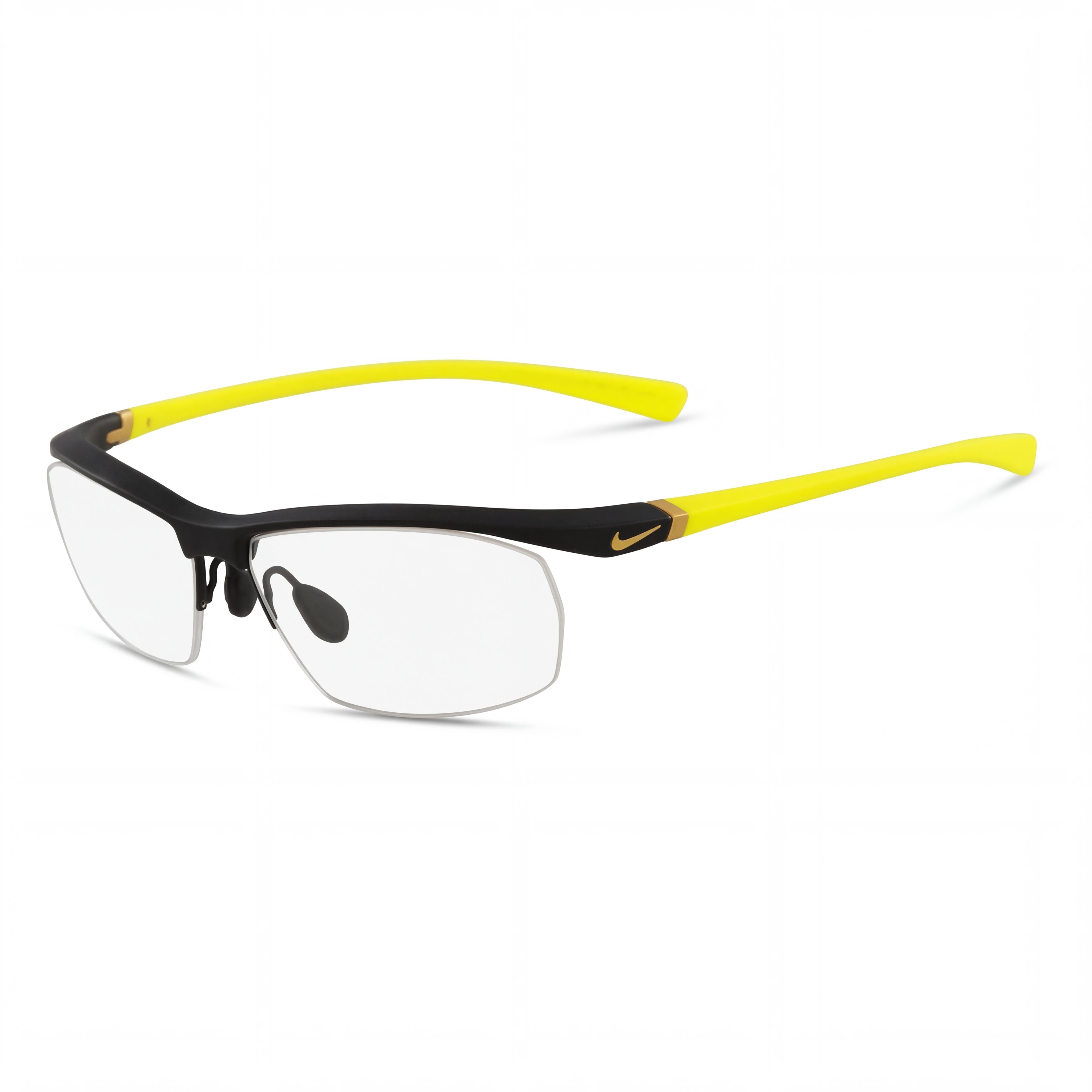 Nike Men's 7070/3 Plastic Frame Eyeglasses, Matte Black Sonic Yellow with non- Clear Polycarbonate Lenses, 57-15-135, Photo 1