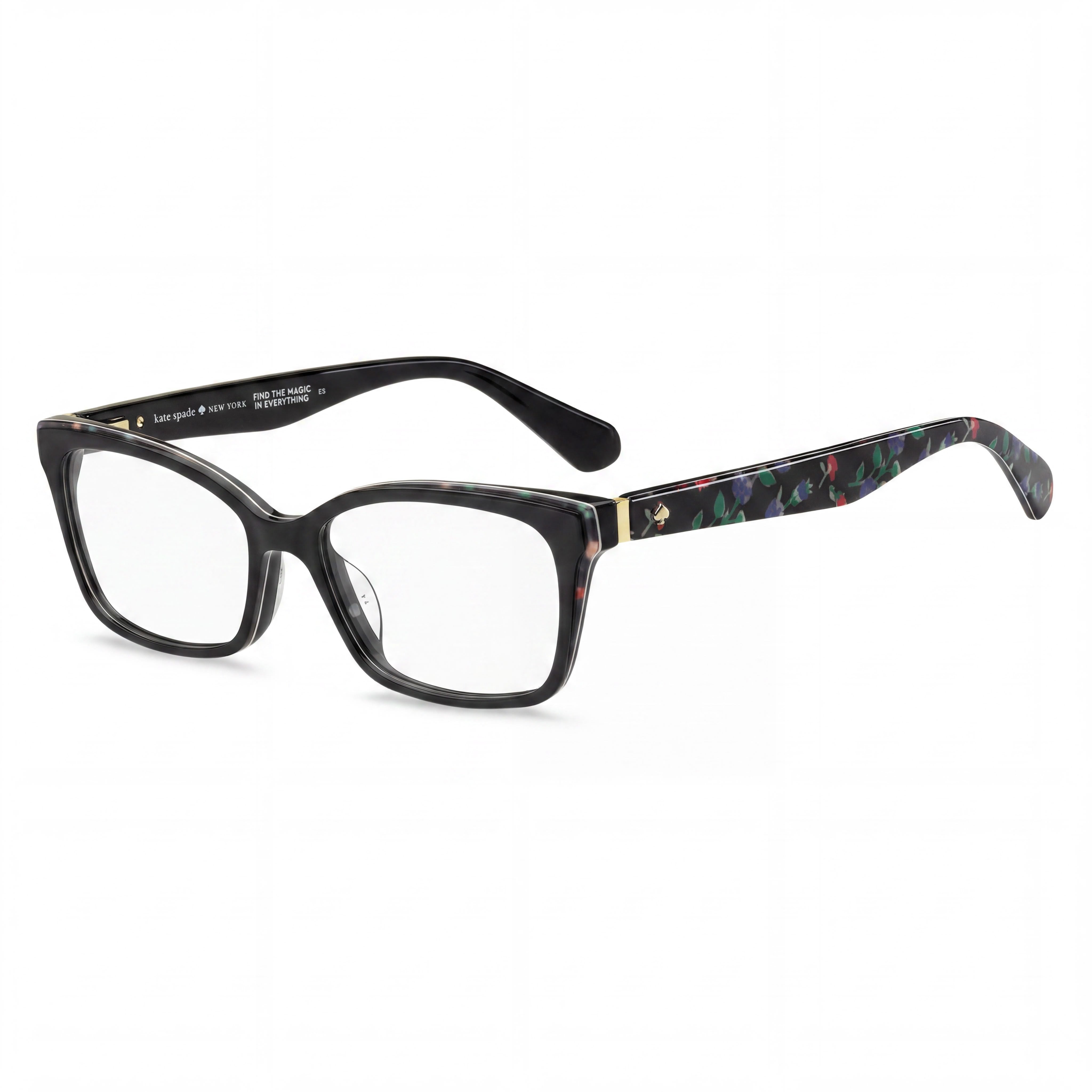 kate spade new york Gafas de Acetato para Mujer con Montura Negra Estampada y Lentes de Policarbonato (52-16-140), Photo 1
