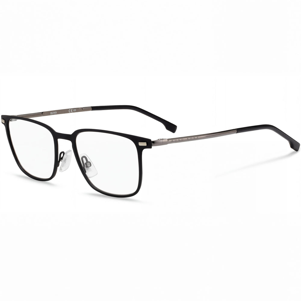 Gafas para hombre Hugo Boss Boss 1021 con armazón de metal en acabado negro mate, con un ancho de lente de 52 mm.