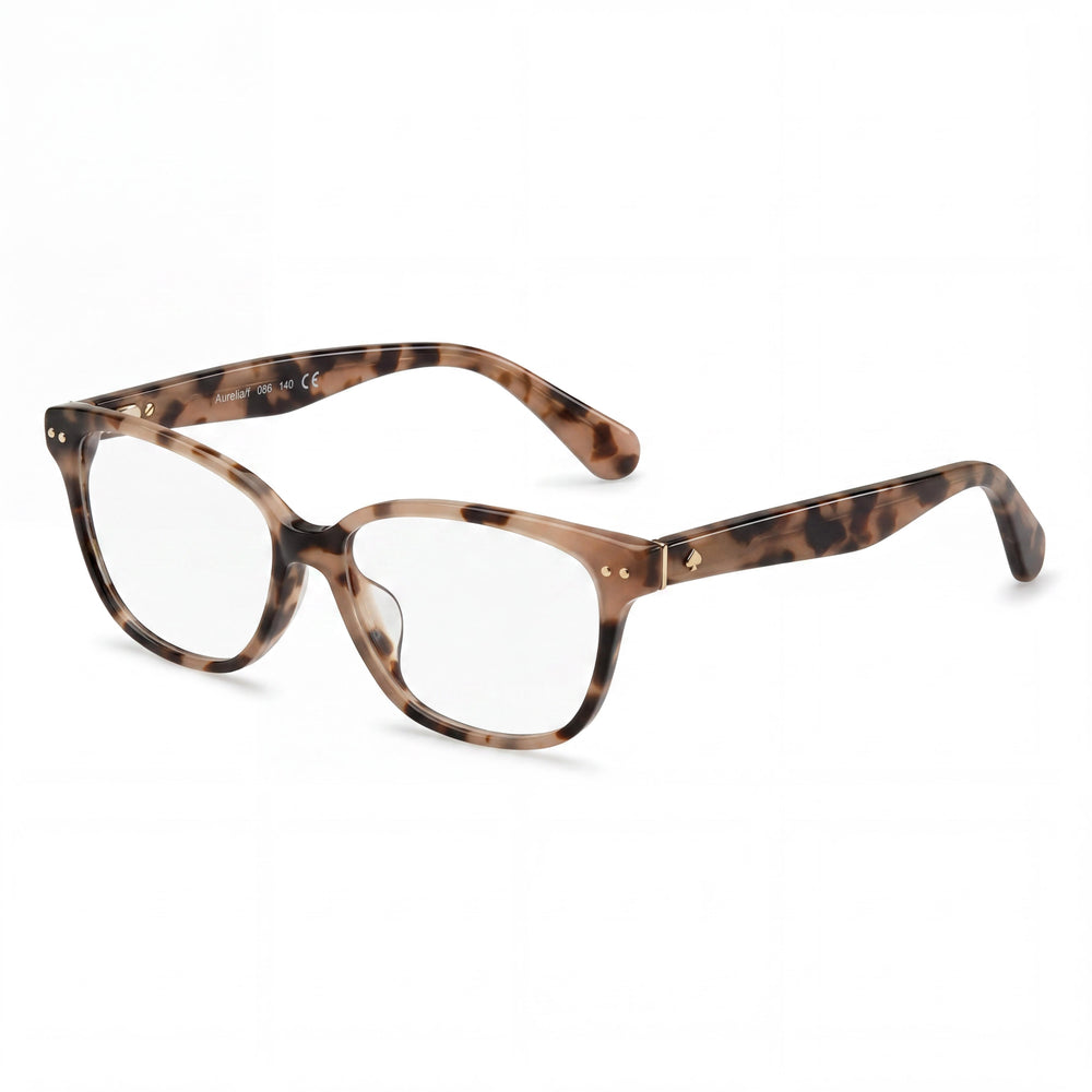 kate spade new york AURELIA/F Montura de gafas ópticas rectangulares cuadradas de acetato Havana oscuro para mujer, 53mm