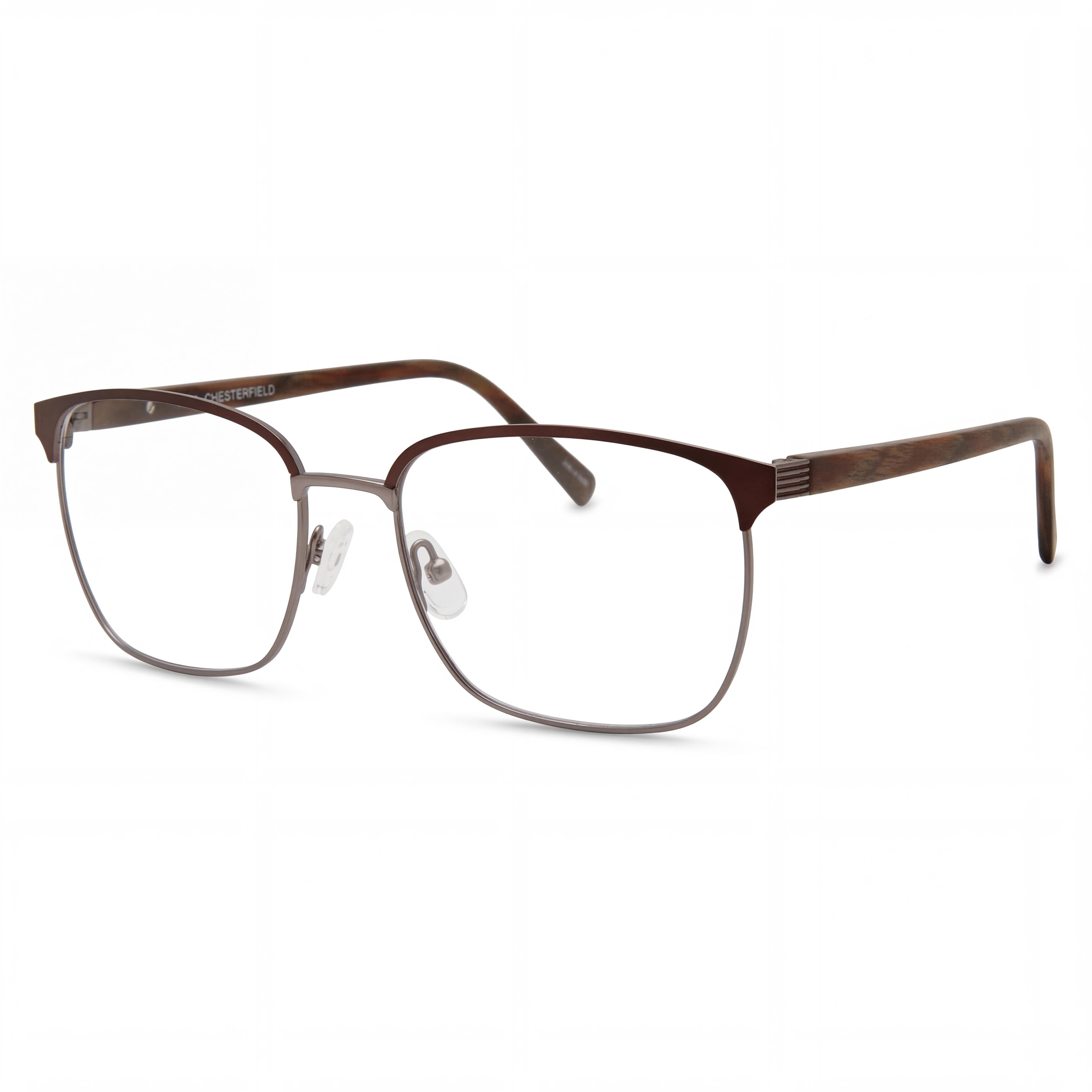 Chesterfield 72xl Men's Metal Brown Eyeglass Frames with Demo Lenses - 55mm Lens, 18mm Bridge, 145mm Temple, Photo 1