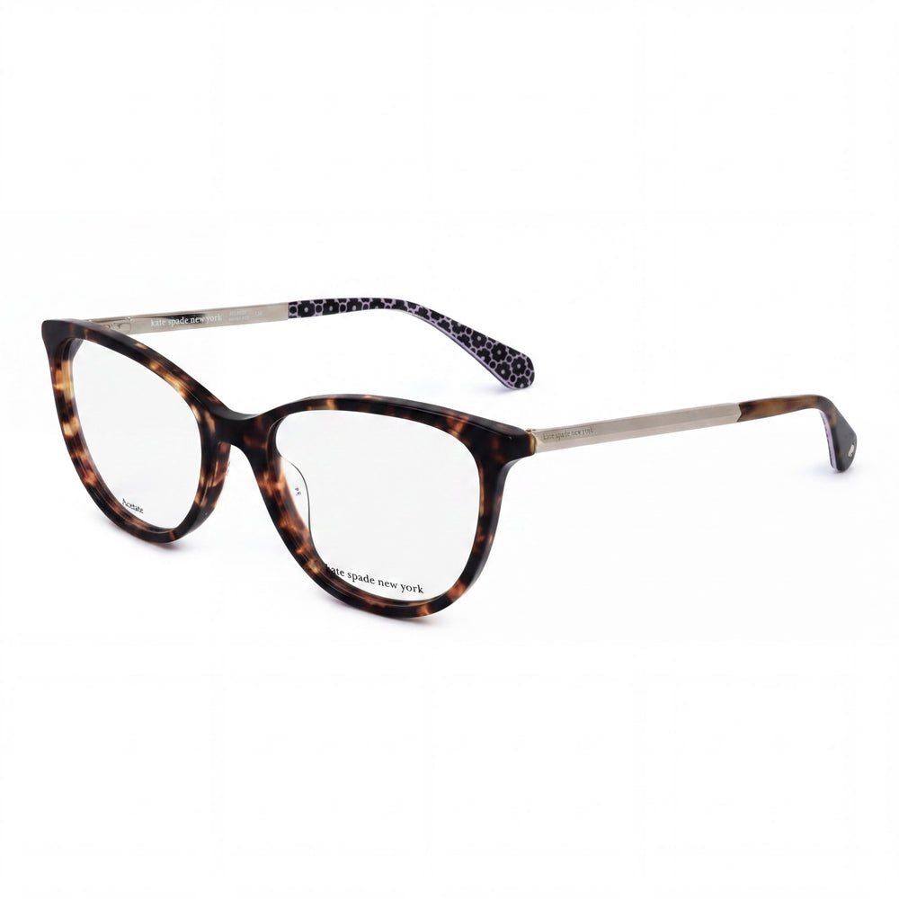 kate spade new york Gafas de mujer Kimberlee de aro completo de plástico Habana Doradas aptas para cristales graduados 52-17