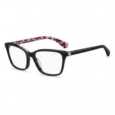 kate spade new york Cailye Women's Full Rim Rectangle Eyeglasses, Black Violet Plastic Frame, 53mm Lens Width
