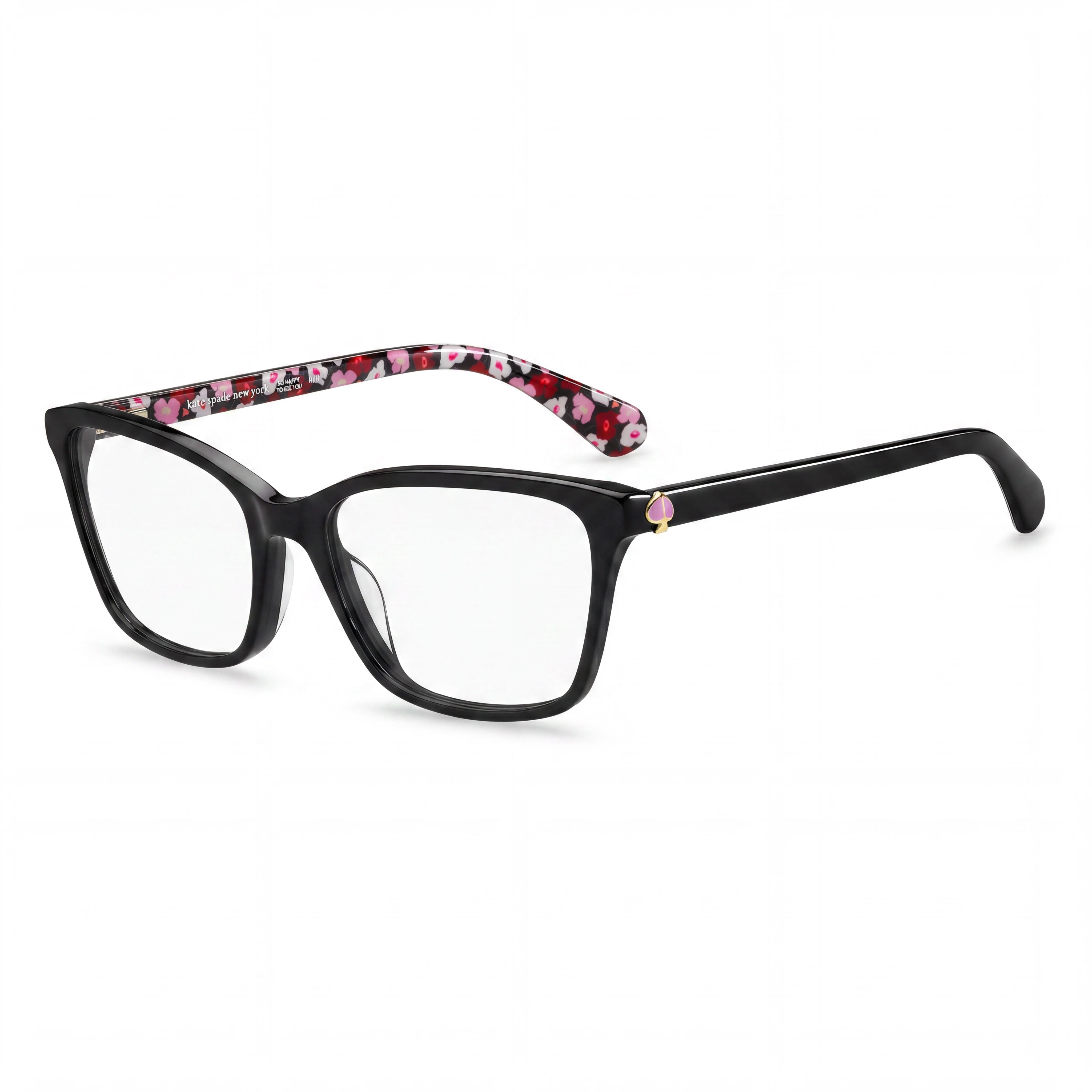 kate spade new york Cailye Gafas Rectangulares de Montura Completa para Mujer, Montura de Plástico Negra y Violeta, Ancho de Lente 53mm, Photo 1