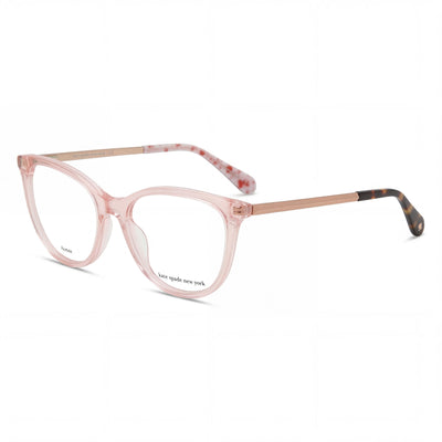 kate spade new york Kimberlee Gafas de Prescripción Ojo de Gato de Plástico Rosa para Mujer 52mm con Lentes Transparentes No Polarizadas