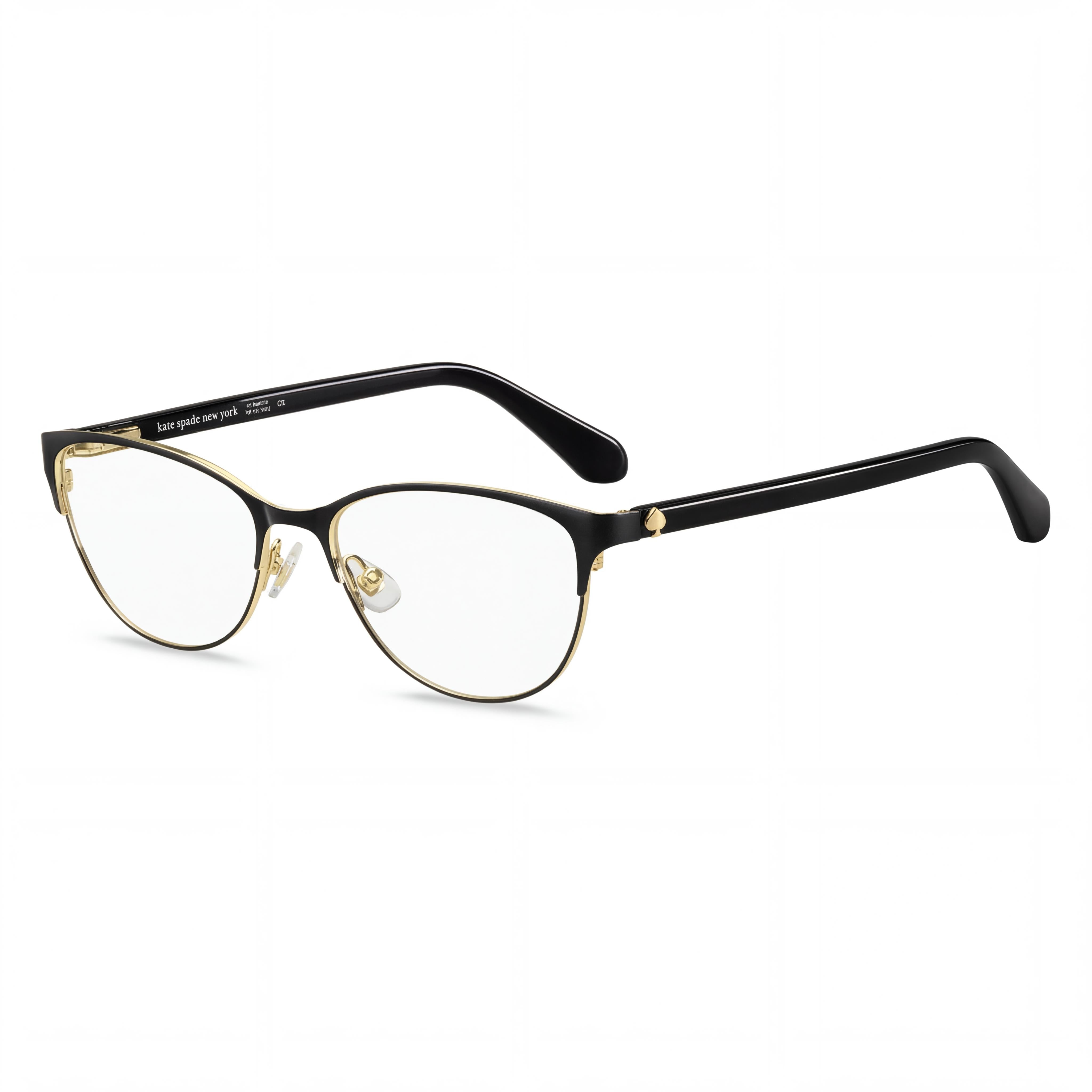 kate spade new york HADLEE Gafas de Acero Inoxidable Ojo de Gato Negras para Mujer 52mm, Photo 1