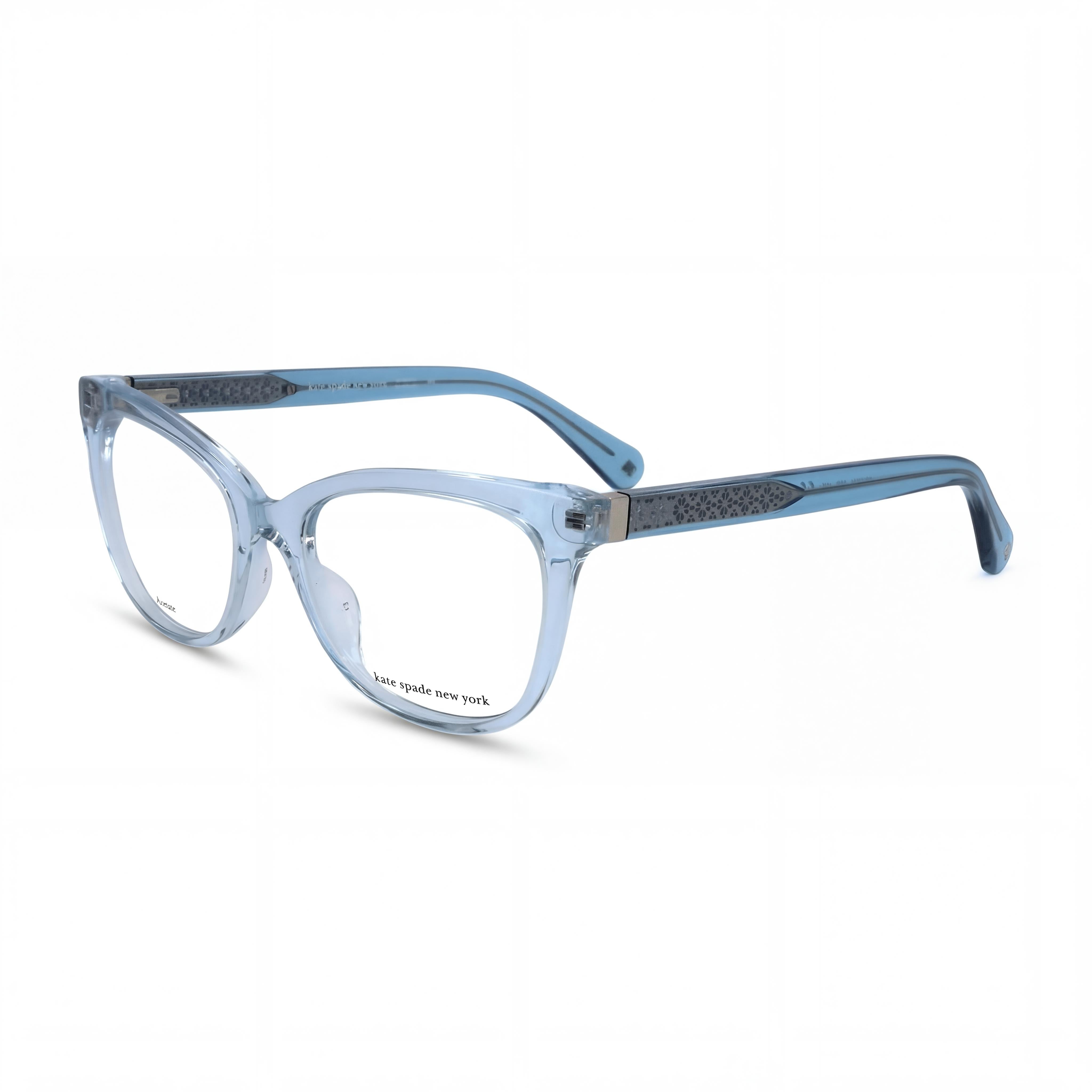 Kate Spade New York Nevaeh PJP 50 Women's Cat Eye Eyeglasses, Modern Transparent Blue Acetate, Transparent Lenses 50mm, Photo 1