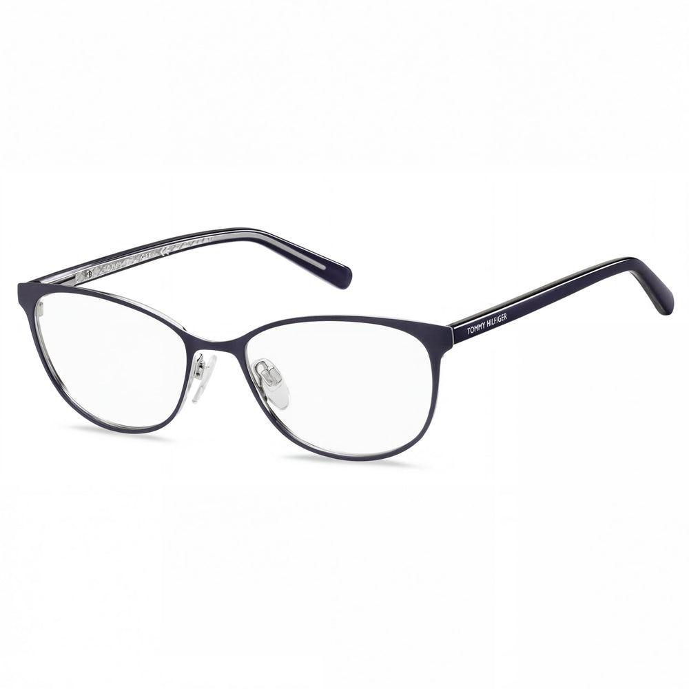Gafas Tommy Hilfiger Th 1778 Unisex, con Montura de Acero Inoxidable Azul Cristal, 53mm