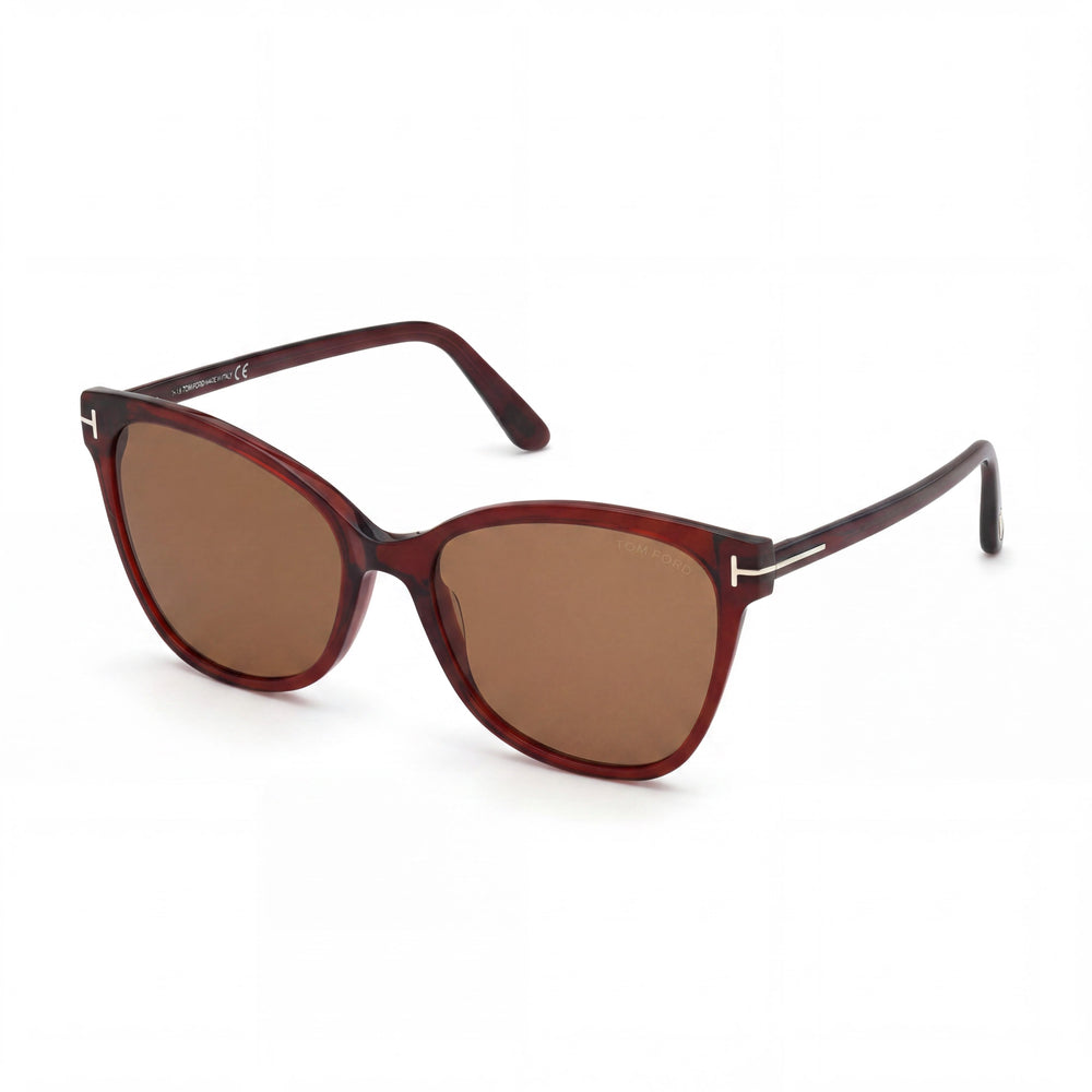 Gafas de sol Tom Ford Ft0844 Ani para mujer, color marrón y burdeos, con montura de plástico y protección UV, 58 mm