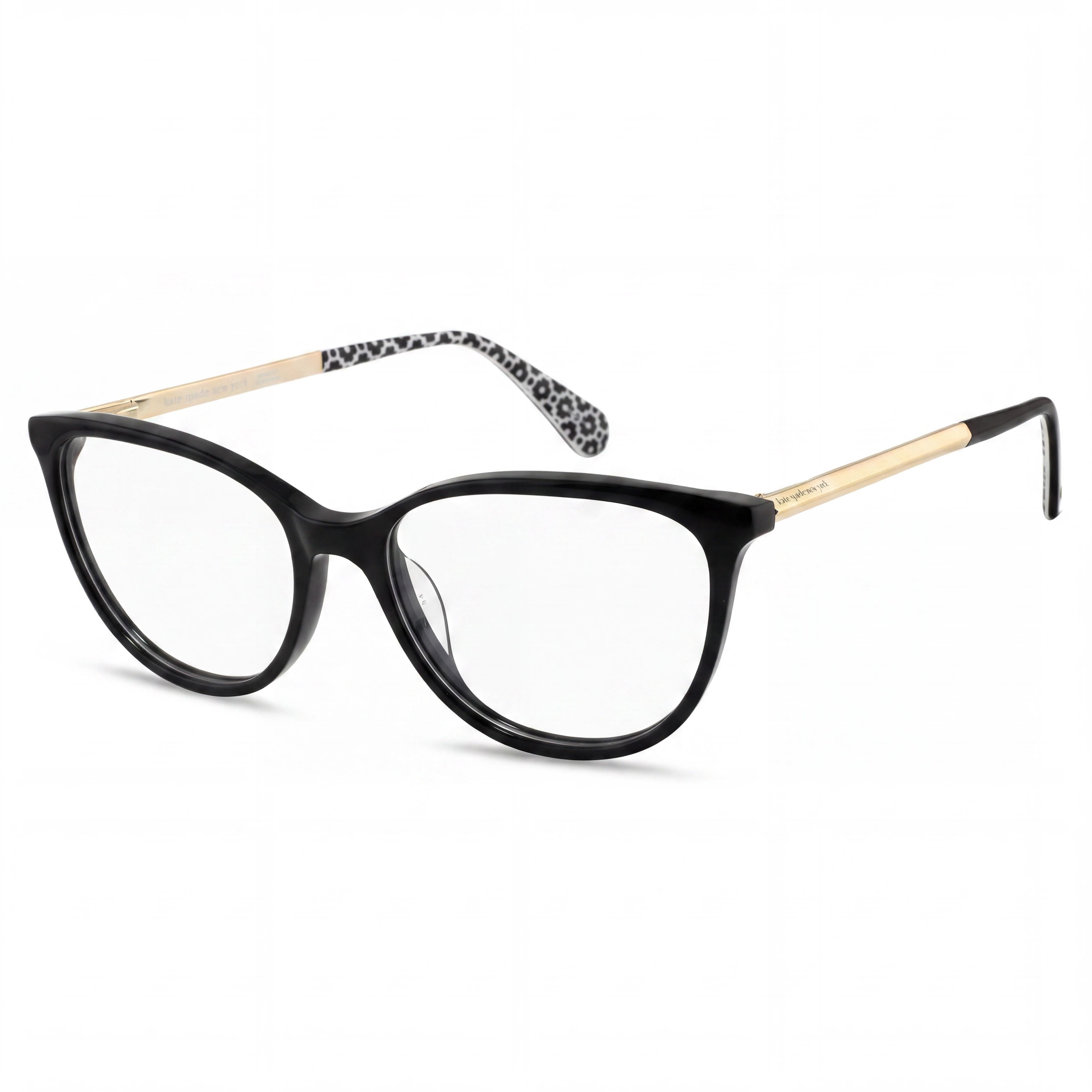 kate spade new york Kimberlee Women's Square Full Rim Black Gold Plastic Flex Hinge Optical Eyeglasses 52mm, Photo 1