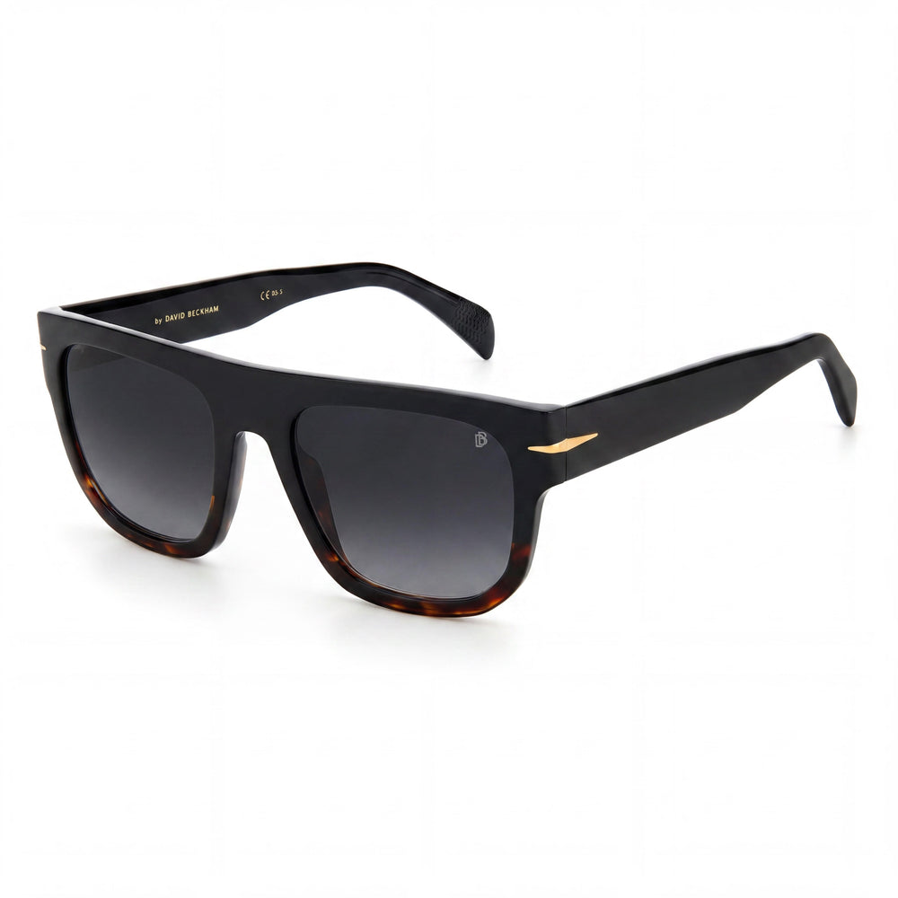 David Beckham Db 7044/S Men's Rectangular Black Grey Shaded Acetate Non-Polarized UV Protection Sunglasses 54mm