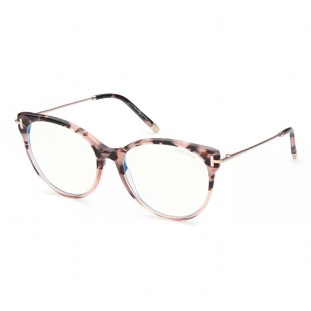 Tom Ford FT5770-B Gafas de Plástico con Bloqueo de Luz Azul para Mujer Rosa Oro Blush Havana 54mm