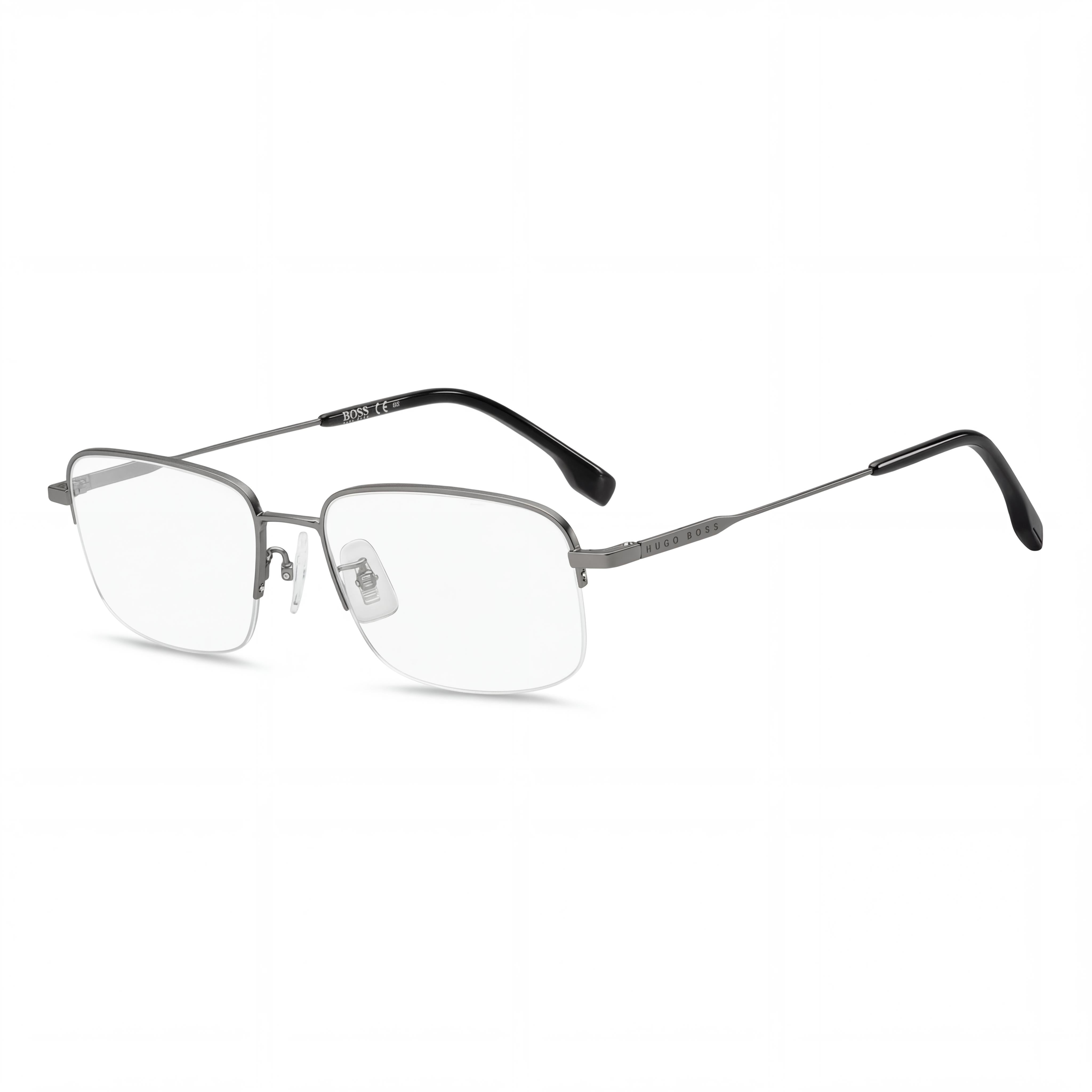 Hugo Boss Men's 1289/F Matte Ruthenium Stainless Steel Non-Polarized UV Protected 56mm Sunglasses, Photo 1