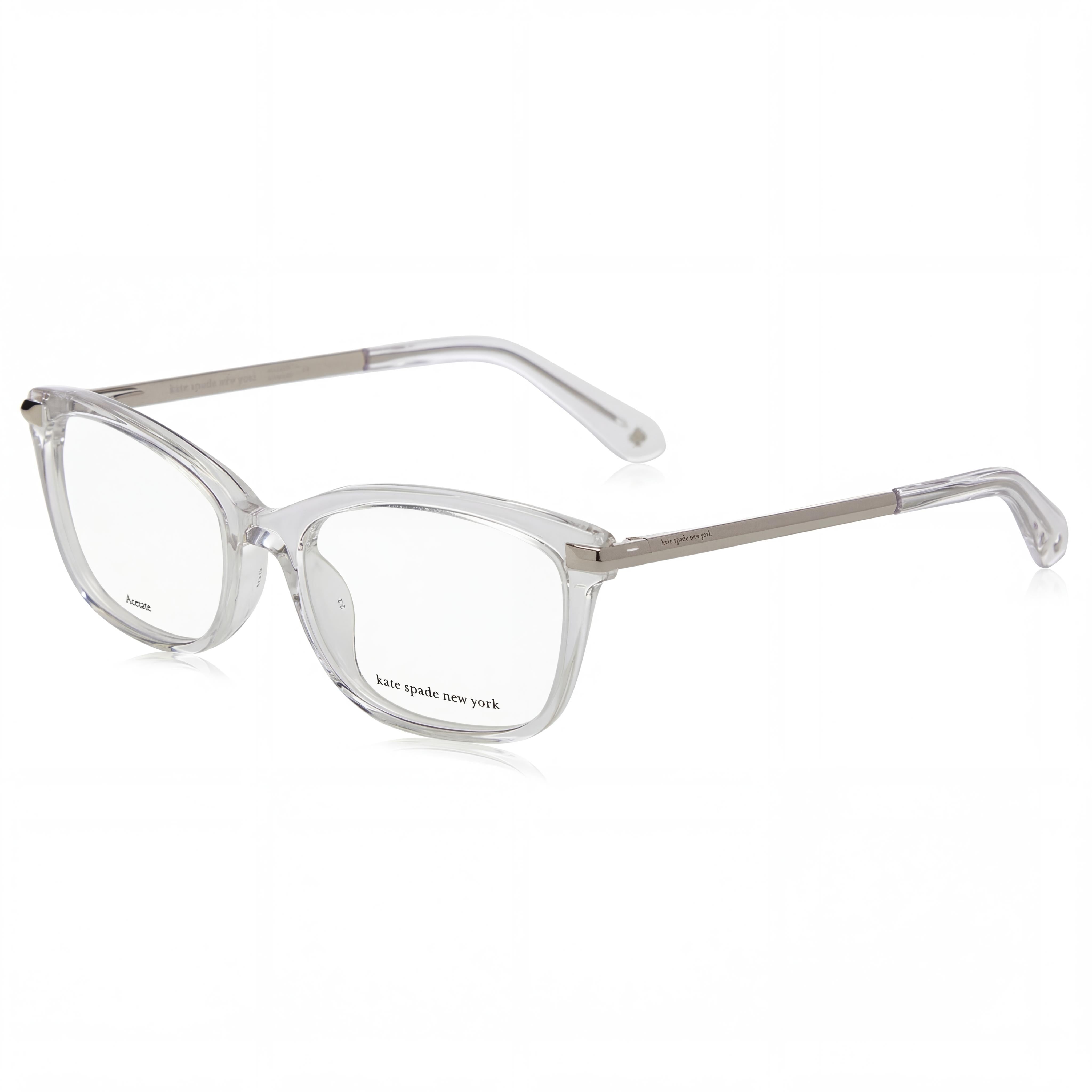 kate spade new york Vicenza Gafas Cuadradas de Montura Completa de Acetato Transparente con Lentes de Cristal de 48 mm para Mujer, Photo 1