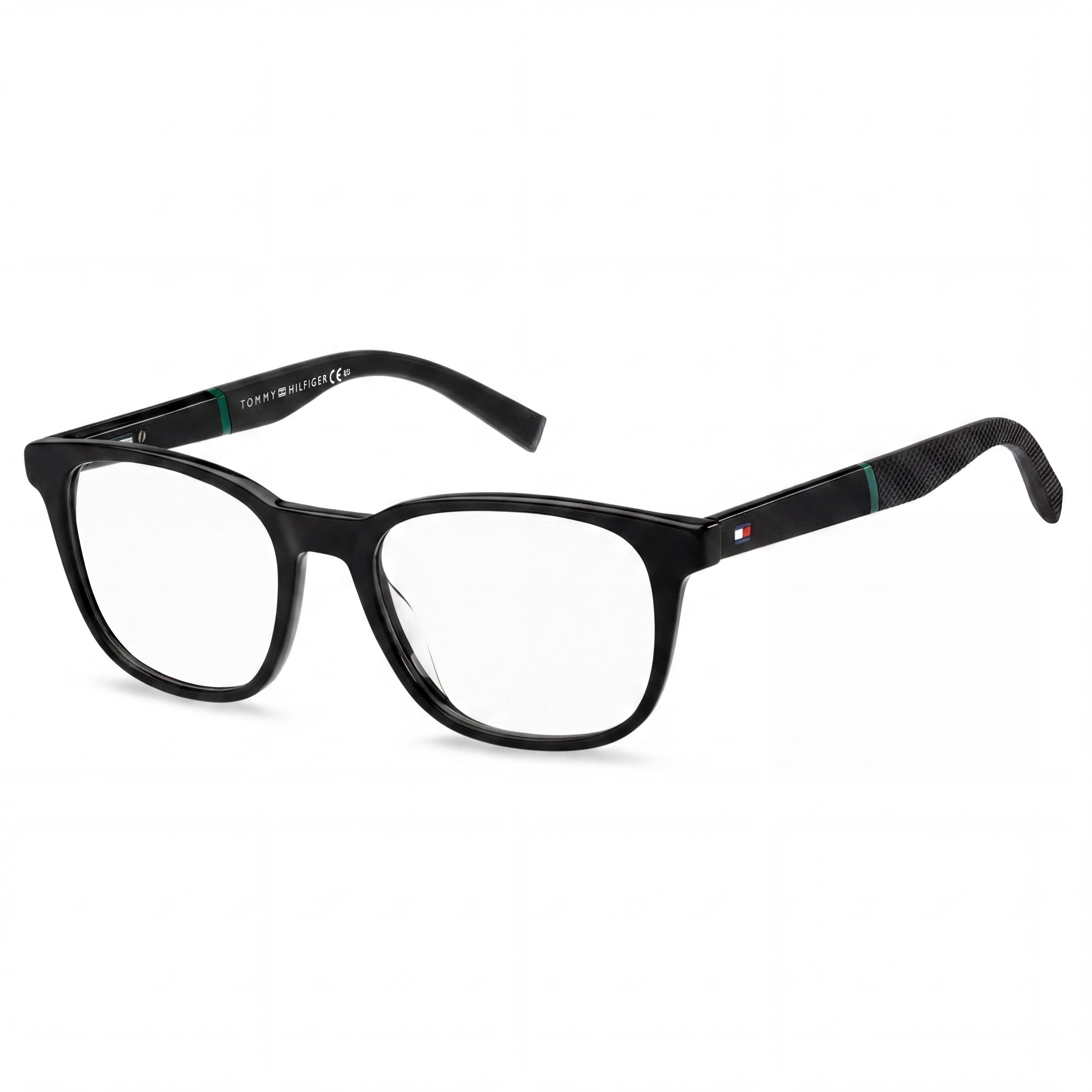 Tommy Hilfiger Gafas Modernas para Mujer, Montura de Acetato Negro, Lentes de Policarbonato Negro, Ancho de Lente 51mm, Puente 18mm, Patilla 140mm, Photo 1