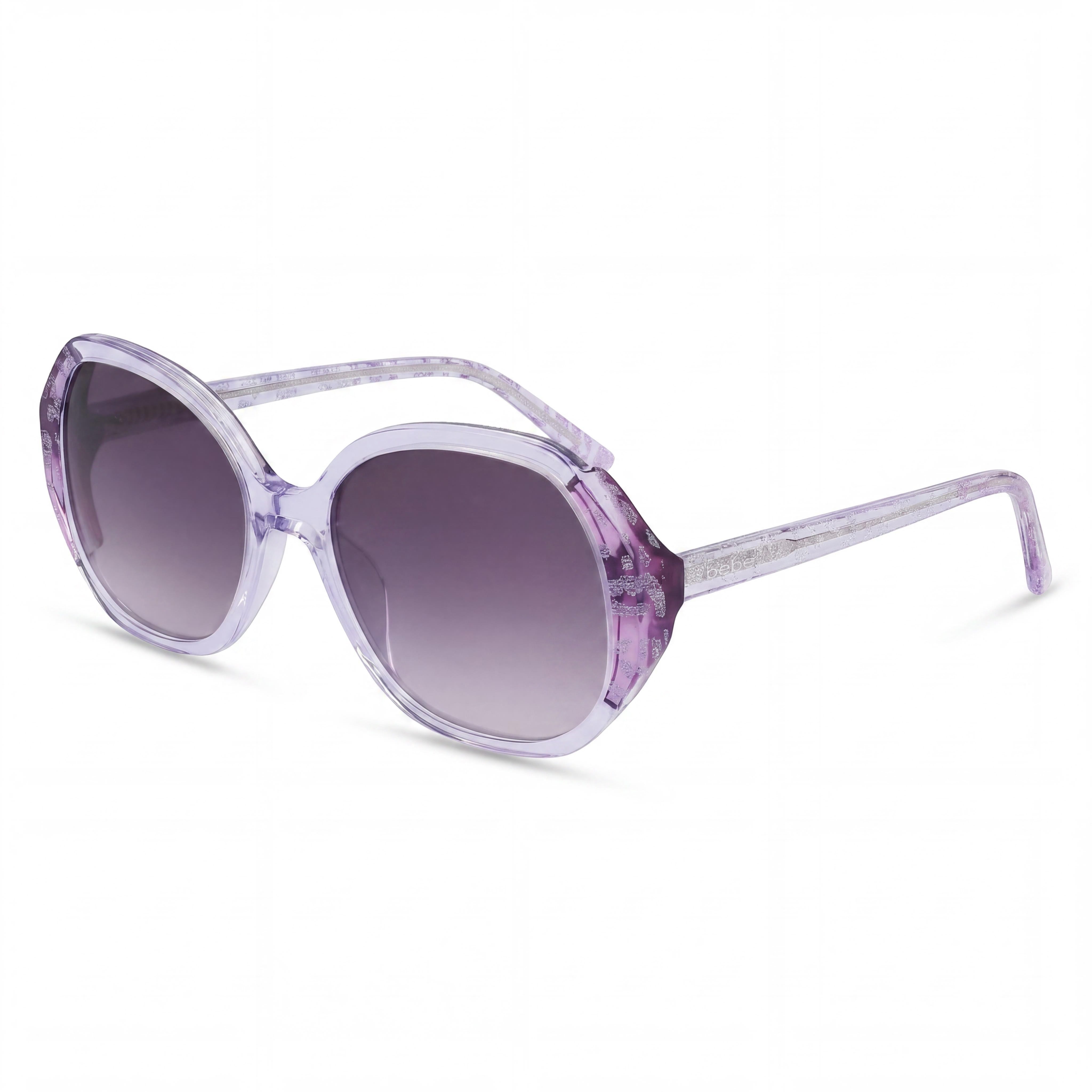 BEBE Classic Women's Animal Plum Acetate Frame UV Protection Non-Polarized Eyewear 54mm Lens Width, Photo 1