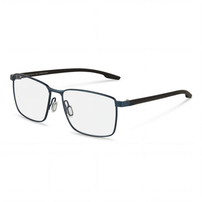 Porsche Design Modern Men’s Blue Acetate Full Rim Rectangle Eyeglasses with Transparent Polycarbonate Lenses 55-16-140mm