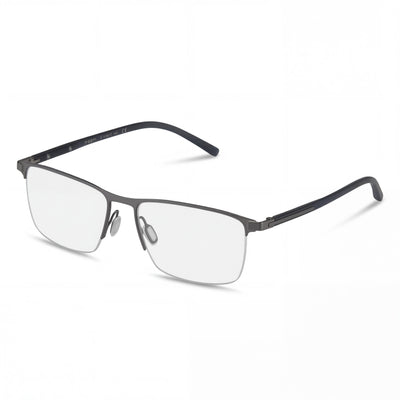 Porsche Design P8371 Men's Metal Casual Grey Eyewear with Polycarbonate Transparent Lenses 54mm Lens Width