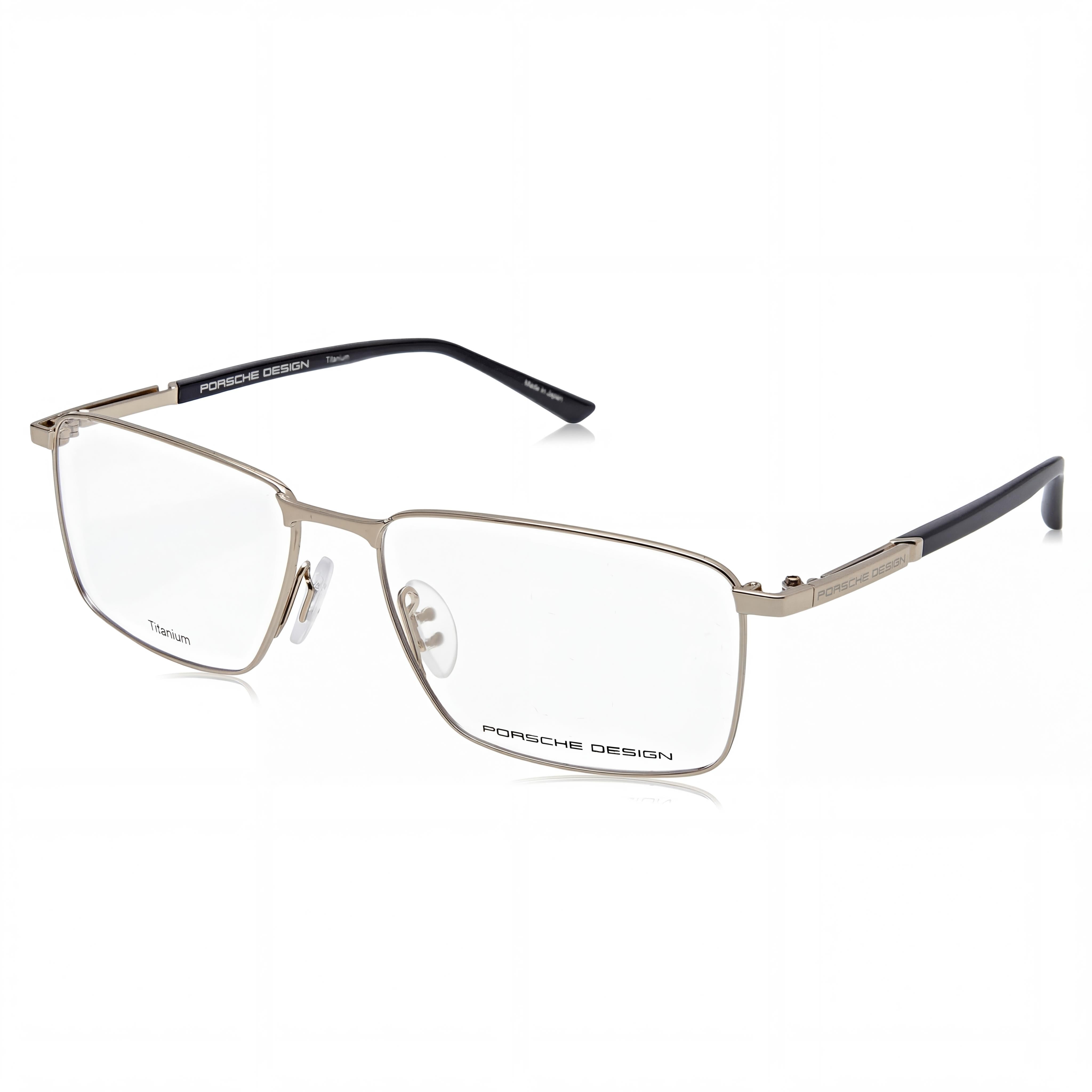 Gafas de sol modernas para mujer Porsche Design P8729 de titanio dorado y negro con lentes transparentes no polarizadas de 55 mm, Photo 1