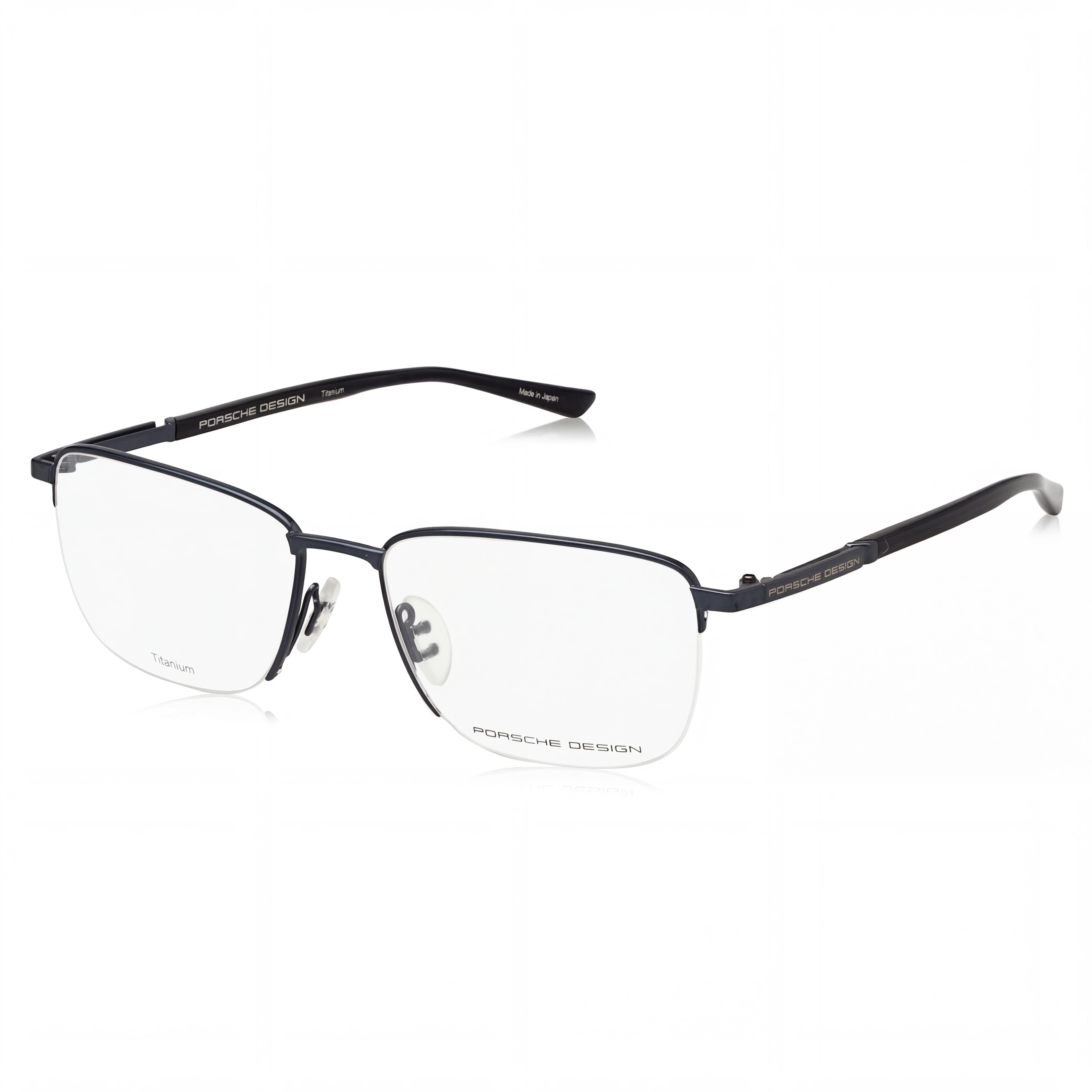 Porsche Modern Men's Titanium Non-Polarised Blue Grey Eyeglasses 56mm, Photo 1