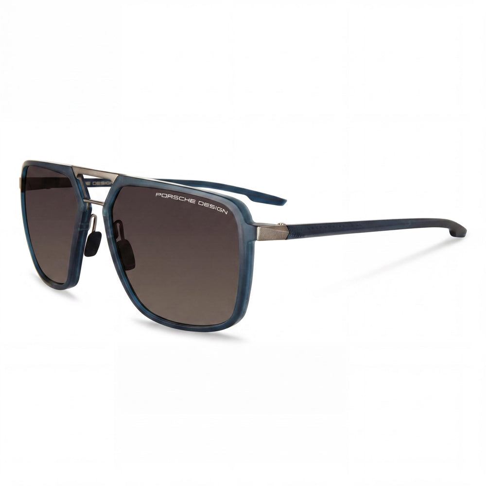 Gafas de sol Porsche Design P8934 modernas para hombre, montura de acetato azul gris, lentes azules sin polarizar con protección UV, 59 mm