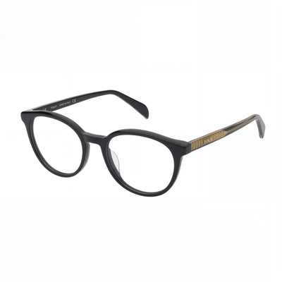 TOUS Classical Women's Shiny Black Cellulose Acetate Frame Prescription Ready Optical Eyeglasses with Demo Lenses 51mm
