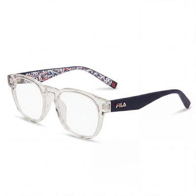 Fila Classic Women's Full Rim Square Optical Eyeglasses featuring Crystal Acetate Frame, 50mm