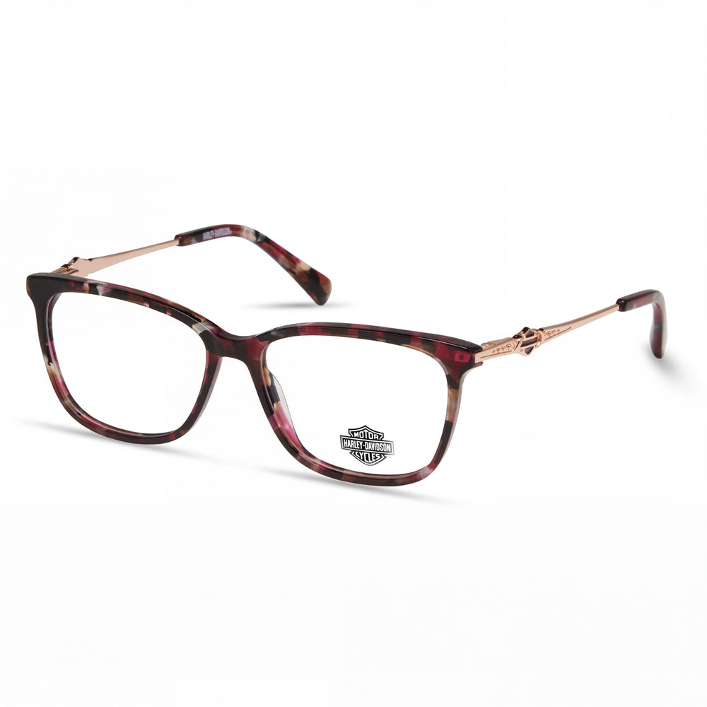 Gafas para hombre Harley-Davidson Hd0564 con montura de plástico burdeos y lentes transparentes de 54 mm