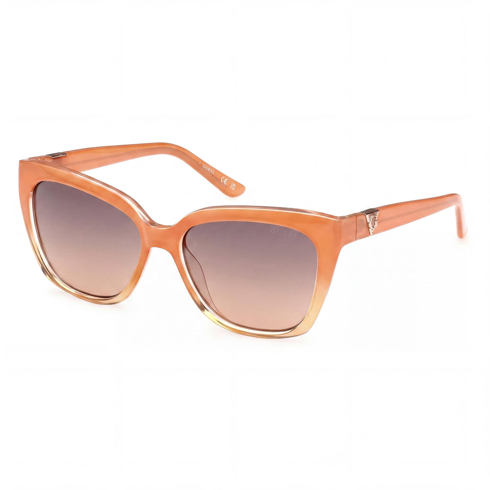 GUESS Gu7878 Gafas de sol de plástico naranja neón para mujer con lentes naranjas, protección UV, 55 mm