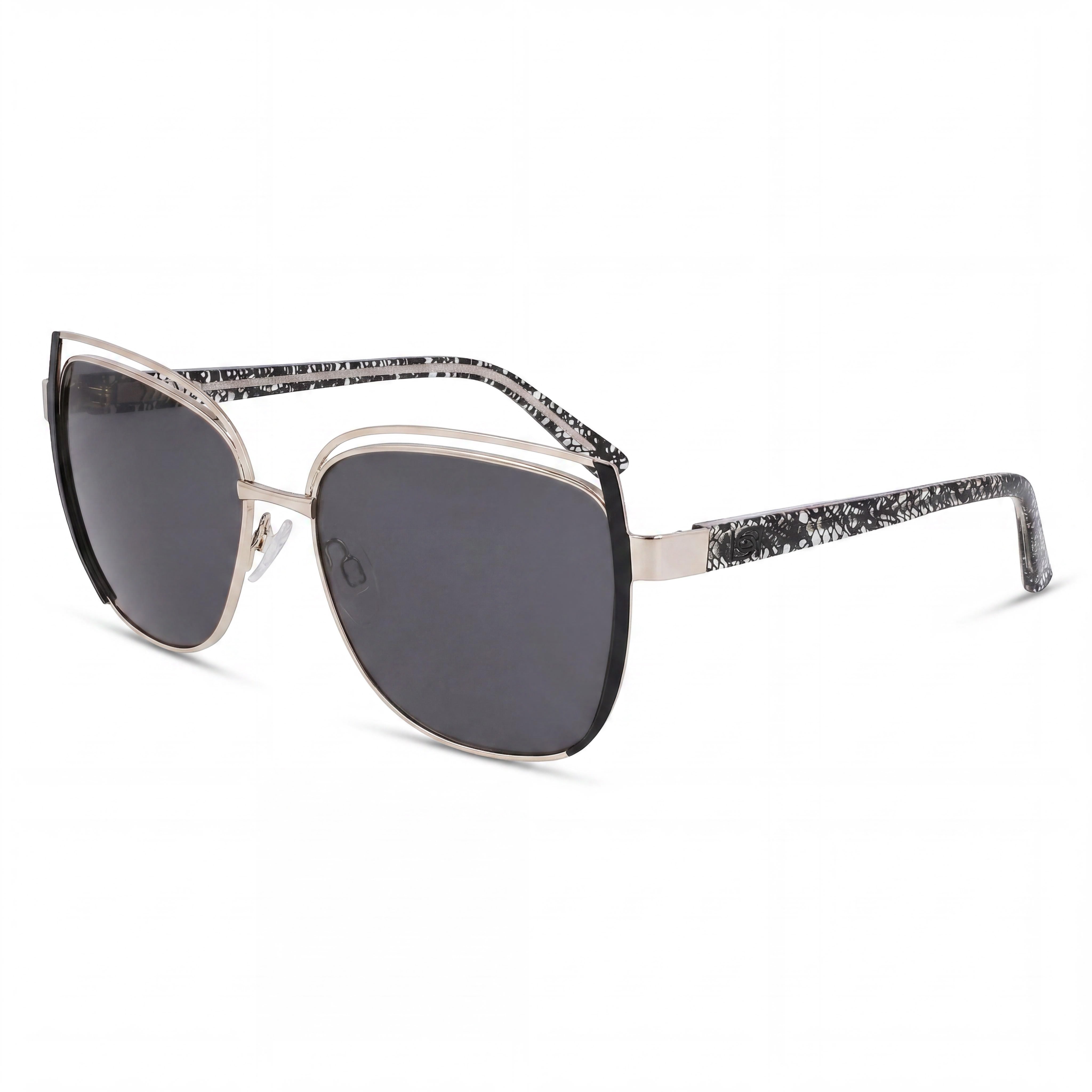 bebe Bb7249 Women's Gold Acetate Frame Black Polycarbonate Lens UV Protection Sunglasses 57mm, Photo 1